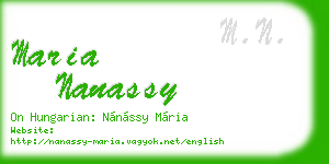 maria nanassy business card